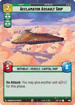 Acclamator Assault Ship (Hyperspace Foil) (846) [Legends of the Force] Foil Star Wars: Unlimited Single Disney
