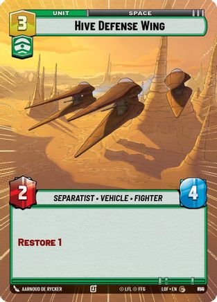 Hive Defense Wing (Hyperspace Foil) (850) [Legends of the Force] Foil Star Wars: Unlimited Single Disney