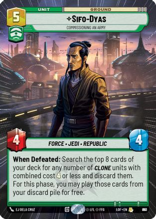 Sifo-Dyas - Commissioning An Army (Hyperspace Foil) (857) [Legends of the Force] Foil Star Wars: Unlimited Single Disney