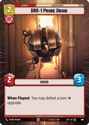 DRK-1 Probe Droid (Hyperspace Foil) (895) [Legends of the Force] Foil Star Wars: Unlimited Single Disney