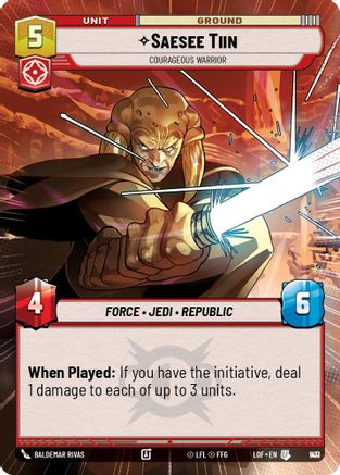 Saesee Tiin - Courageous Warrior (Hyperspace Foil) (907) [Legends of the Force] Foil Star Wars: Unlimited Single Disney