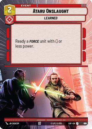 Ataru Onslaught (Hyperspace Foil) (914) [Legends of the Force] Foil Star Wars: Unlimited Single Disney