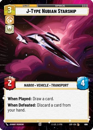 J-Type Nubian Starship (Hyperspace Foil) (934) [Legends of the Force] Foil Star Wars: Unlimited Single Disney