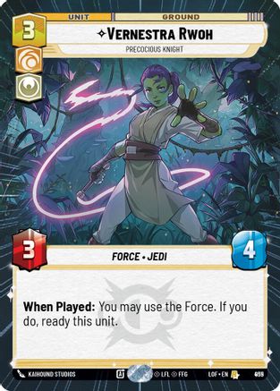 Vernestra Rwoh - Precocious Knight (Hyperspace Foil) (935) [Legends of the Force] Foil Star Wars: Unlimited Single Disney