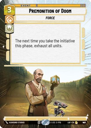 Premonition of Doom (Hyperspace Foil) (943) [Legends of the Force] Foil Star Wars: Unlimited Single Disney