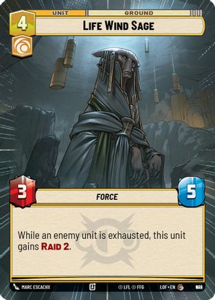 Life Wind Sage (Hyperspace Foil) (952) [Legends of the Force] Foil Star Wars: Unlimited Single Disney