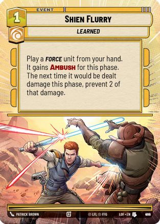 Shien Flurry (Hyperspace Foil) (960) [Legends of the Force] Foil Star Wars: Unlimited Single Disney