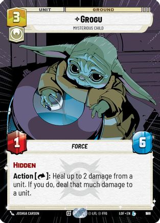 Grogu - Mysterious Child (Hyperspace Foil) (986) [Legends of the Force] Foil Star Wars: Unlimited Single Disney