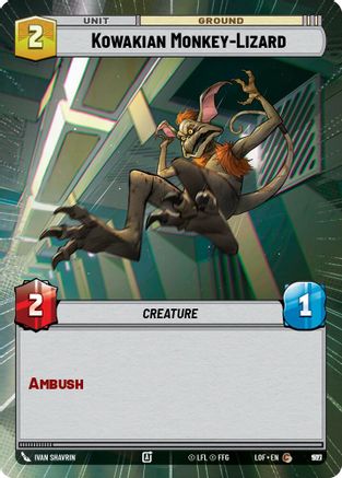 Kowakian Monkey-Lizard (Hyperspace Foil) (997) [Legends of the Force] Foil Star Wars: Unlimited Single Disney