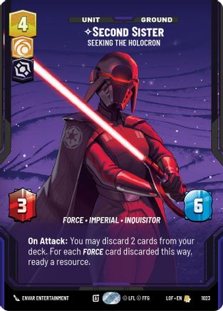 Second Sister - Seeking the Holocron (Prestige) (1023) [Legends of the Force] Star Wars: Unlimited Single Disney