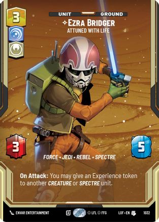 Ezra Bridger - Attuned With Life (Prestige) (1032) [Legends of the Force] Star Wars: Unlimited Single Disney