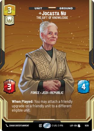 Jocasta Nu - The Gift of Knowledge (Prestige) (1038) [Legends of the Force] Star Wars: Unlimited Single Disney