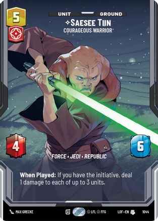 Saesee Tiin - Courageous Warrior (Prestige) (1044) [Legends of the Force] Star Wars: Unlimited Single Disney