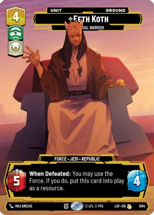 Eeth Koth - Spiritual Warrior (Prestige) (1054) [Legends of the Force] Star Wars: Unlimited Single Disney