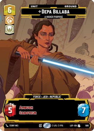 Depa Billaba - A Higher Purpose (Prestige) (1061) [Legends of the Force] Star Wars: Unlimited Single Disney
