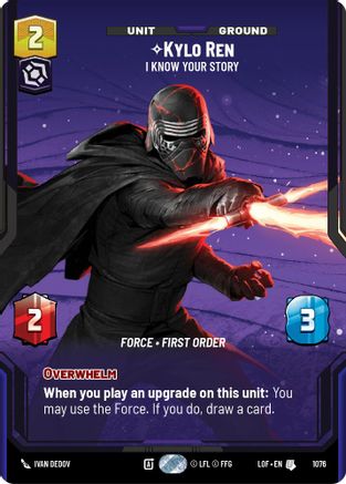 Kylo Ren - I Know Your Story (Prestige Foil) (1076) [Legends of the Force] Foil Star Wars: Unlimited Single Disney