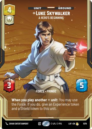 Luke Skywalker - A Hero's Beginning (Prestige Foil) (1079) [Legends of the Force] Foil Star Wars: Unlimited Single Disney