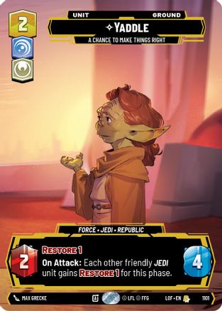 Yaddle - A Chance To Make Things Right (Prestige Foil) (1101) [Legends of the Force] Foil Star Wars: Unlimited Single Disney
