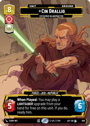 Cin Drallig - Esteemed Blademaster (Prestige Foil) (1105) [Legends of the Force] Foil Star Wars: Unlimited Single Disney