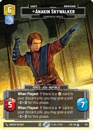 Anakin Skywalker - Champion of Mortis (Prestige Foil) (1113) [Legends of the Force] Foil Star Wars: Unlimited Single Disney