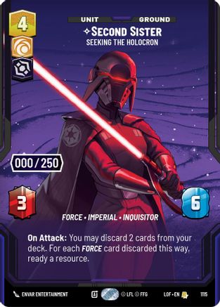 Second Sister - Seeking the Holocron (Serialized) (1115) [Legends of the Force] Foil Star Wars: Unlimited Single Disney
