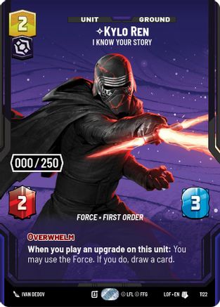 Kylo Ren - I Know Your Story (Serialized) (1122) [Legends of the Force] Foil Star Wars: Unlimited Single Disney