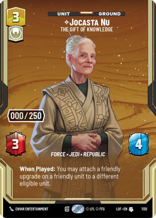 Jocasta Nu - The Gift of Knowledge (Serialized) (1130) [Legends of the Force] Foil Star Wars: Unlimited Single Disney