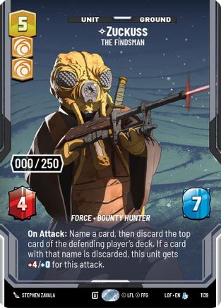 Zuckuss - The Findsman (Serialized) (1139) [Legends of the Force] Foil Star Wars: Unlimited Single Disney