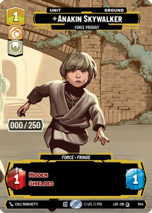 Anakin Skywalker - Force Prodigy (Serialized) (1144) [Legends of the Force] Foil Star Wars: Unlimited Single Disney