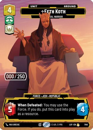 Eeth Koth - Spiritual Warrior (Serialized) (1146) [Legends of the Force] Foil Star Wars: Unlimited Single Disney