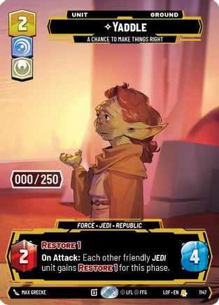 Yaddle - A Chance To Make Things Right (Serialized) (1147) [Legends of the Force] Foil Star Wars: Unlimited Single Disney