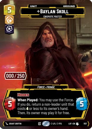 Baylan Skoll - Enigmatic Master (Serialized) (1157) [Legends of the Force] Foil Star Wars: Unlimited Single Disney