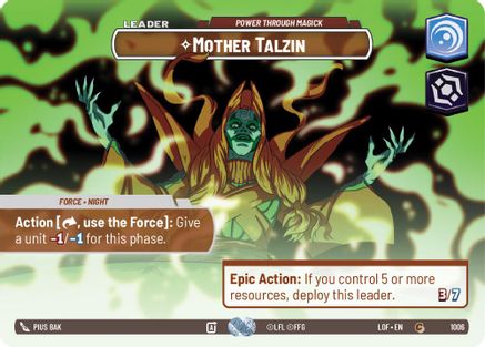 Mother Talzin - Power Through Magick (Showcase) (1006) [Legends of the Force] Foil Star Wars: Unlimited Single Disney