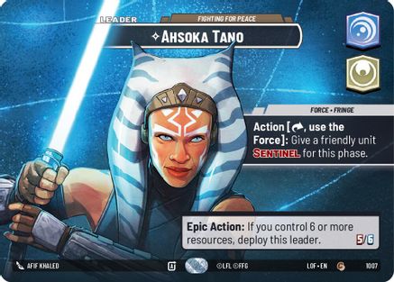 Ahsoka Tano - Fighting For Peace (Showcase) (1007) [Legends of the Force] Foil Star Wars: Unlimited Single Disney