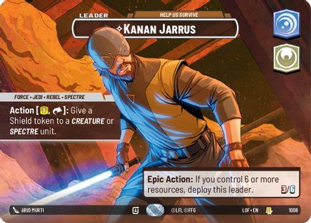 Kanan Jarrus - Help Us Survive (Showcase) (1008) [Legends of the Force] Foil Star Wars: Unlimited Single Disney