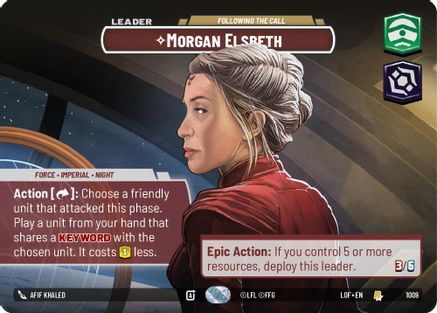 Morgan Elsbeth - Following the Call (Showcase) (1009) [Legends of the Force] Foil Star Wars: Unlimited Single Disney