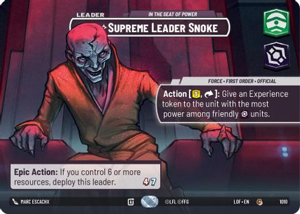 Supreme Leader Snoke - In the Seat of Power (Showcase) (1010) [Legends of the Force] Foil Star Wars: Unlimited Single Disney