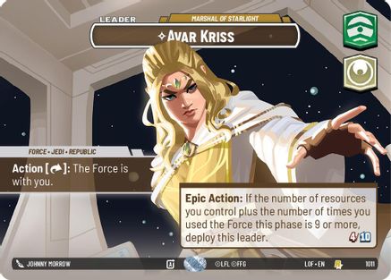 Avar Kriss - Marshal of Starlight (Showcase) (1011) [Legends of the Force] Foil Star Wars: Unlimited Single Disney