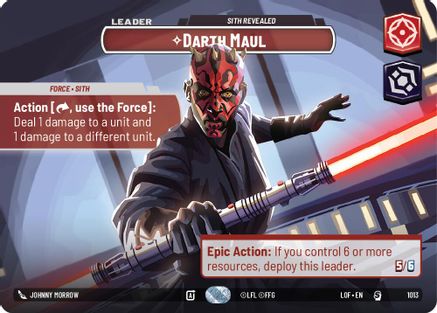 Darth Maul - Sith Revealed (Showcase) (1013) [Legends of the Force] Foil Star Wars: Unlimited Single Disney