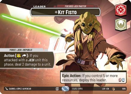Kit Fisto - Focused Jedi Master (Showcase) (1015) [Legends of the Force] Foil Star Wars: Unlimited Single Disney