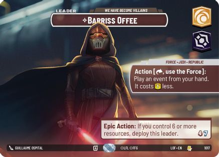 Barriss Offee - We Have Become Villains (Showcase) (1017) [Legends of the Force] Foil Star Wars: Unlimited Single Disney