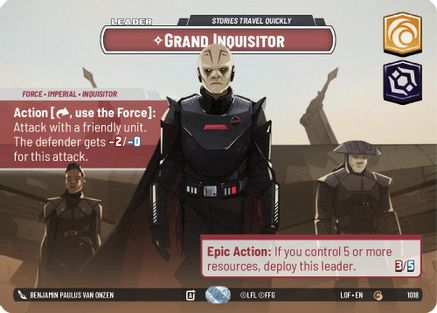 Grand Inquisitor - Stories Travel Quickly (Showcase) (1018) [Legends of the Force] Foil Star Wars: Unlimited Single Disney