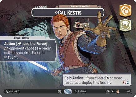 Cal Kestis - I Can't Keep Hiding (Showcase) (1019) [Legends of the Force] Foil Star Wars: Unlimited Single Disney