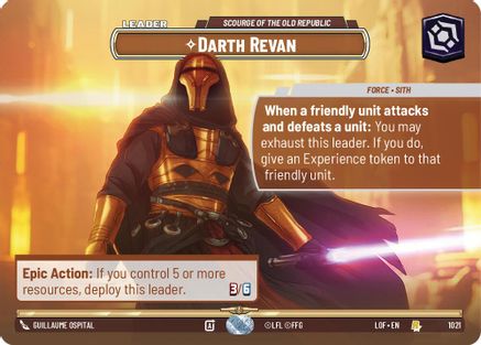 Darth Revan - Scourge of the Old Republic (Showcase) (1021) [Legends of the Force] Foil Star Wars: Unlimited Single Disney