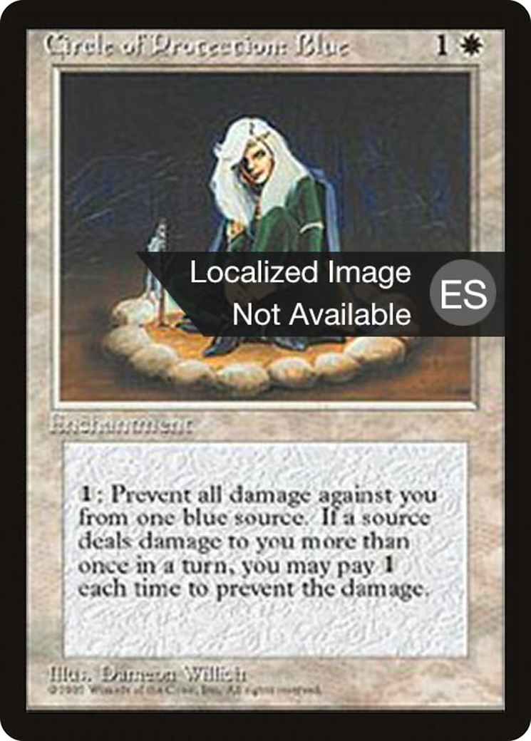 Circle of Protection: Blue (4BB-015) [Fourth Edition Foreign Black Border] MTG Single Wizards of the Coast