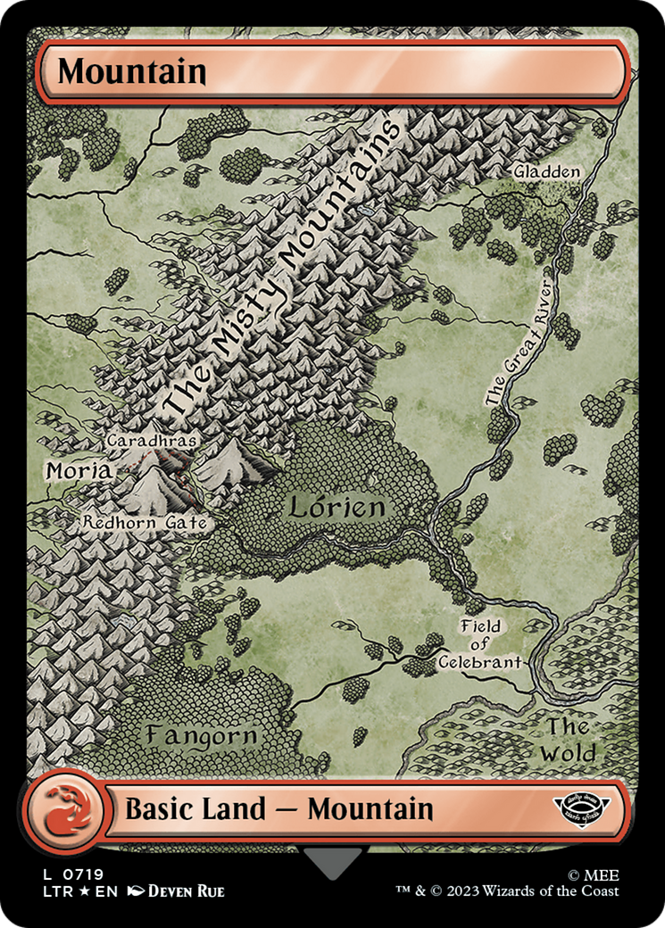 Mountain (0719) (Surge Foil) (LTR-719) [The Lord of the Rings: Tales of Middle-earth] Foil MTG Single Wizards of the Coast