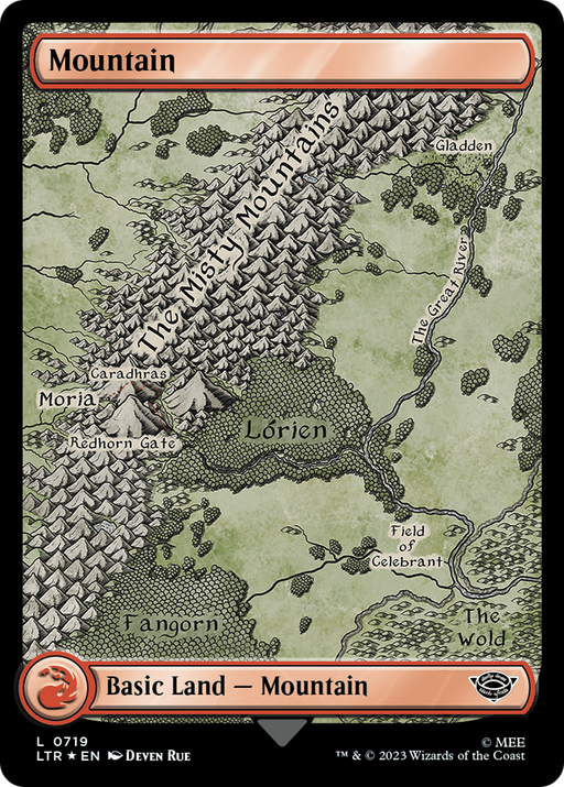 Mountain (0719) (Surge Foil) (LTR-719) [The Lord of the Rings: Tales of Middle-earth] Foil MTG Single Wizards of the Coast