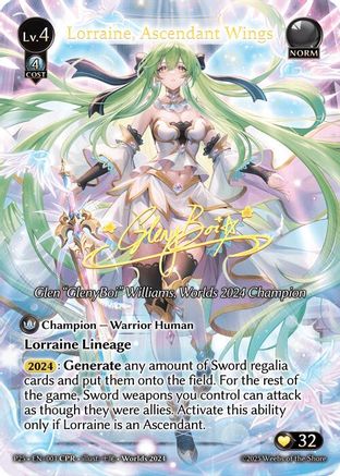 Lorraine, Ascendant Wings (CPR) (003) [Supporter Pack 3] Foil Grand Archive Single Weebs of the Shore