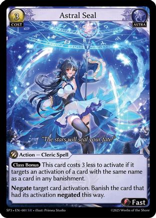 Astral Seal (001) [Supporter Pack 3] Foil Grand Archive Single Weebs of the Shore