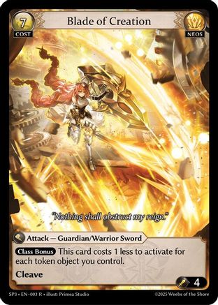 Blade of Creation (003) [Supporter Pack 3] Foil Grand Archive Single Weebs of the Shore